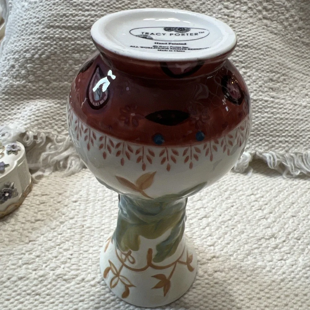 Tracy Potter Hand Painted Floral Bud Vase‎